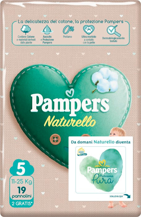 fater babycare pampers protezione pura naturello junior cp 17 pezzi 2 pampers ean 8001480300705
