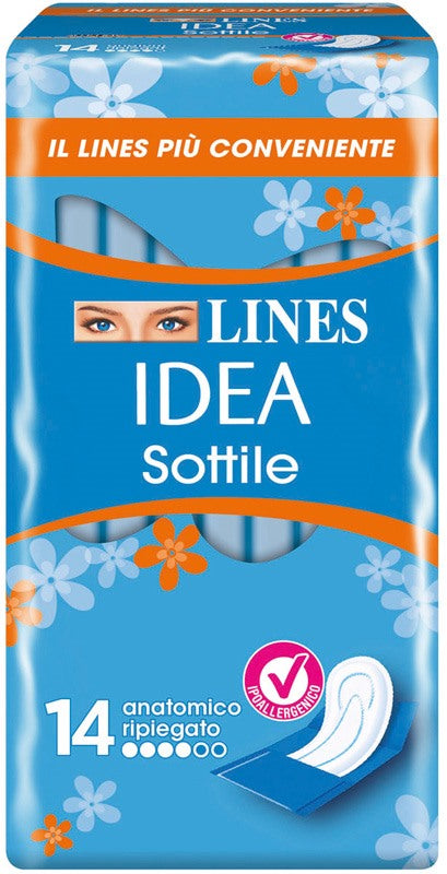 fater lines idea assorbente sottile ripiegato anatomico 14 pezzi lines ean 8001480401655