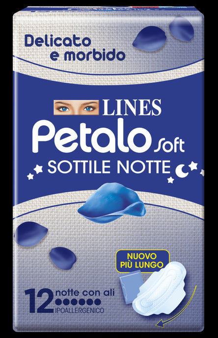 fater lines petalo soft sottile notte con ali ipoallergenico 12 pezzi lines ean 8001480406469
