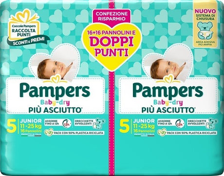 fater pampers baby dry pannolino duo downcount junior 32 pezzi pampers ean 8001480307834