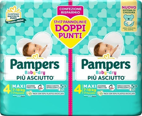 fater pampers baby dry pannolino duo downcount maxi 34 pezzi pampers ean 8001480306745
