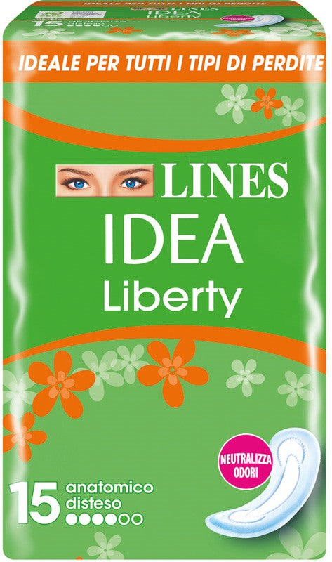fater spa lines idea assorbente liberty anatomico 15 pezzi lines ean 8001480401693