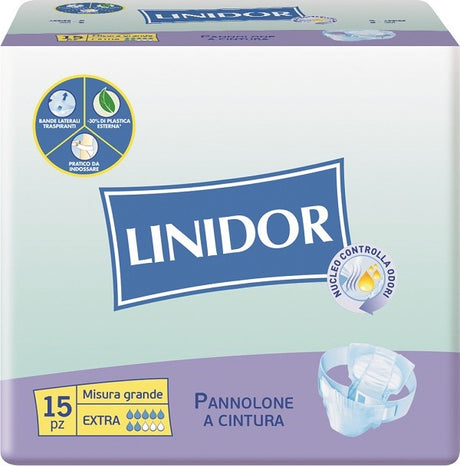 fater spa pannolone linidor a cintura extra misura grande 15 pezzi linidor ean 8001480010765
