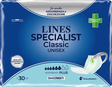 fater spa pannolone sagomato lines specialist classic plus 30 pezzi lines ean 8001480057296
