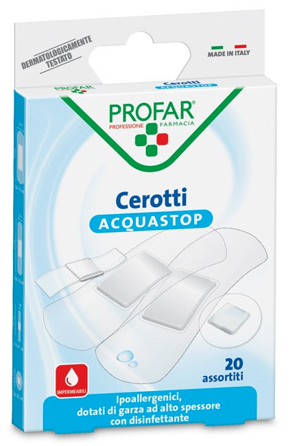 federfarma co cerotto acquastop assortiti profar 20 pezzi profar