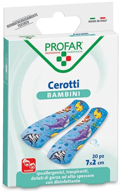 federfarma co cerotto bambini 7x2 cm 20 pezzi profar profar