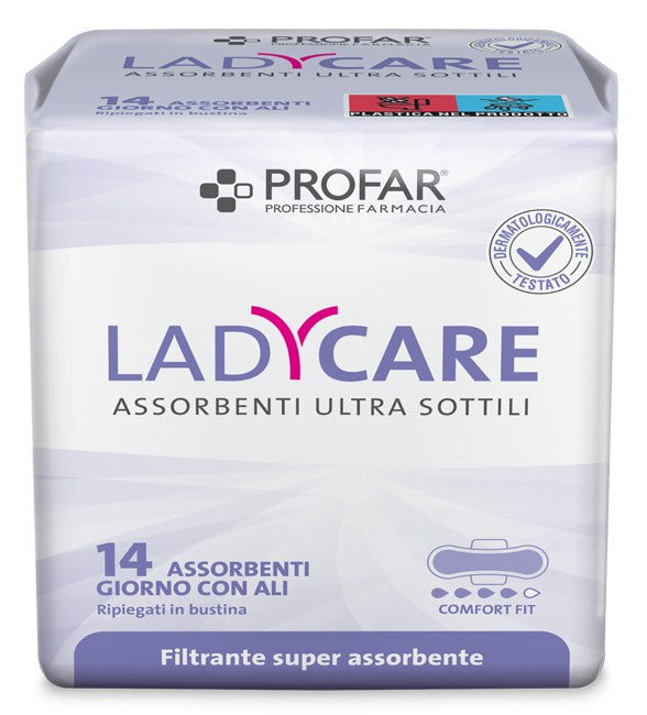 federfarma co ladycare assorbenti giorno ali 14 pezzi profar profar