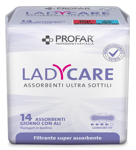 federfarma co ladycare assorbenti giorno ali 14 pezzi profar profar