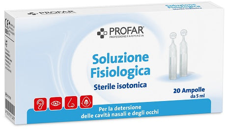 federfarma co profar soluzione fisiologica sterile isotonica 2 ml 20 ampolle profar