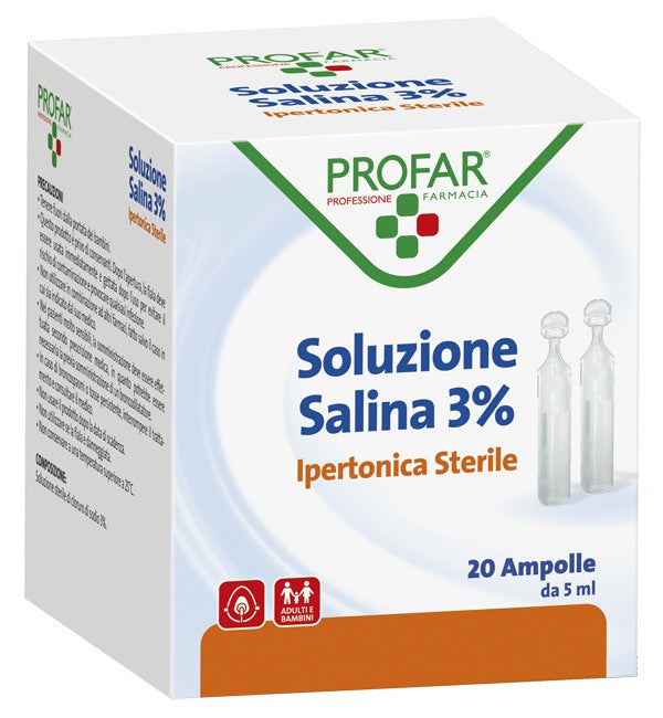 federfarma co soluzione ipertonica 3 profar 5 ml 20 pezzi profar