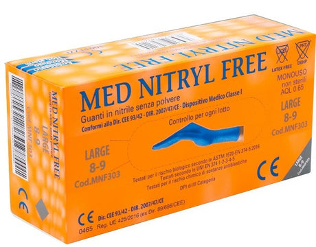 gammadis farmaceutici guanti nitrile senza polvere large 100 pezzi gammadis ean 8053470800139