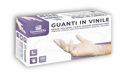 gammadis farmaceutici guanti vinile senza polvere medium 100 pezzi gammadis ean 8053470800177