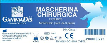 gammadis mascherina chirurgica 3 pezzi gammadis