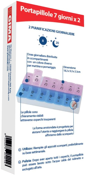 gima portapillole settimanale 7 giorni x 2 gima ean 8023279415018