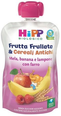hipp italia hipp bio frutta frullatacereali antichi mela banana lampone farro 90 g hipp ean 4062300412774