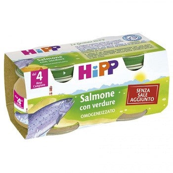 hipp italia hipp omogeneizzato salmone con verdure 2x80 g hipp ean 4062300040939