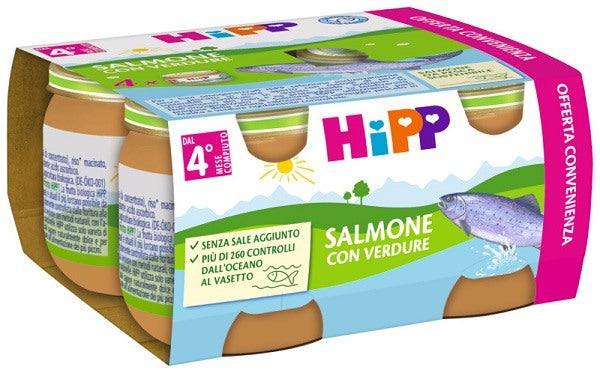 hipp italia hipp omogeneizzato salmoneverdure 4x80 g hipp ean 4062300356993
