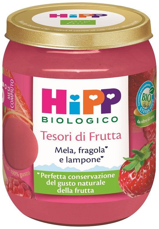 hipp italia hipp tesori frutta mela fragola lampone 160 g hipp ean 4062300451919