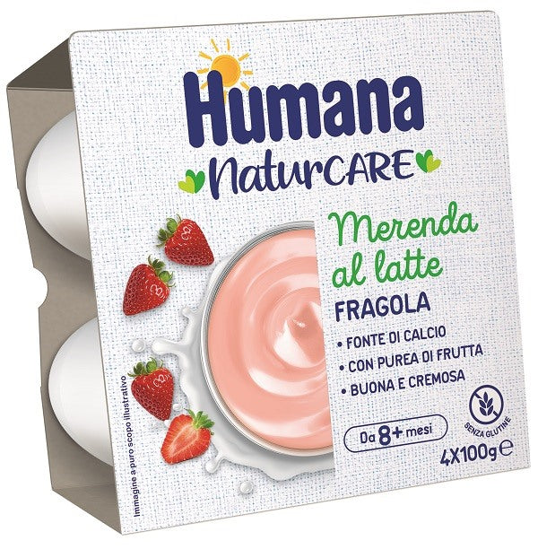 humana italia humana merenda latte fragola 4 pezzi da 100 g humana ean 8031575708192
