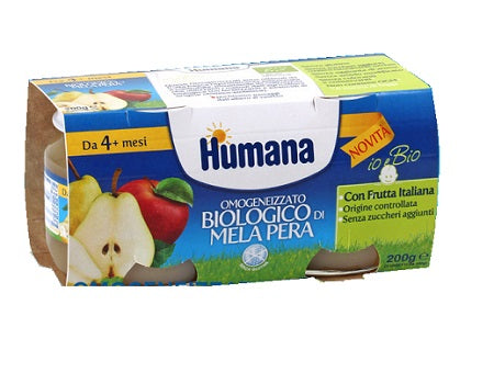 humana italia humana omogeneizzato melapera bio 2 vasetti 100 g humana ean 8031575961061
