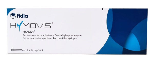 hymovis siringa intra articolare preriempita hymovis hyadd4 esadecillamide acido ialuronico 24mg3ml 2 pezzi da 3 ml non sterilizzato a eto hymovis ean 8055267240500