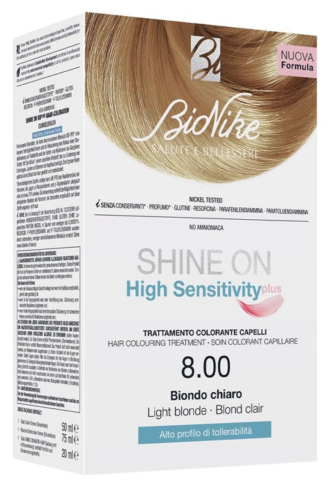 i c i m bionike internation shine on high sensitivity plus biondo chiaro 800 rivelatore in crema 75 ml crema colorante 50 ml bionike ean 8029041169868