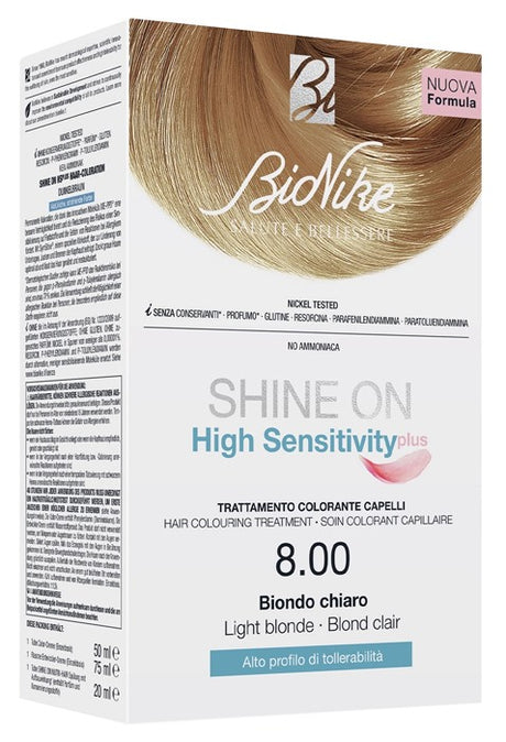 i c i m bionike internation shine on high sensitivity plus biondo chiaro 800 rivelatore in crema 75 ml crema colorante 50 ml bionike ean 8029041169868