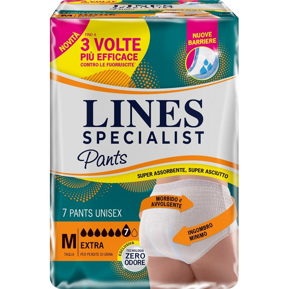 lines pannolone per incontinenza lines specialist pants extra unisex m 7 pezzi lines ean 8001480507081