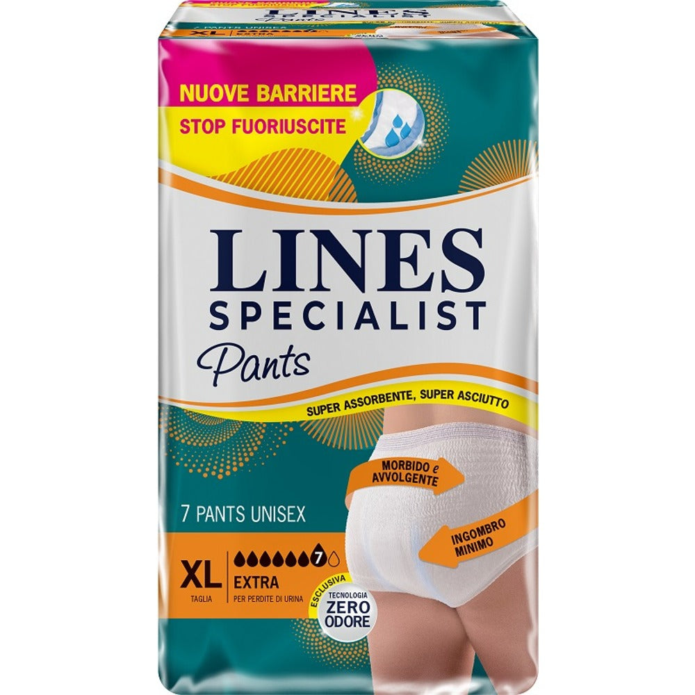 lines pannolone per incontinenza lines specialist pants extra unisex xl 7 pezzi lines ean 8001480507111