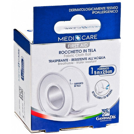medicare cerotto in rocchetto medicare tela bianco plus 500x25 cm medicare ean 8053470801259