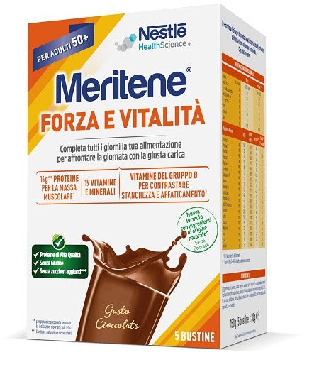 meritene meritene forza e vitalita cioccolato 5 bustine da 30 g meritene ean 8000300419726