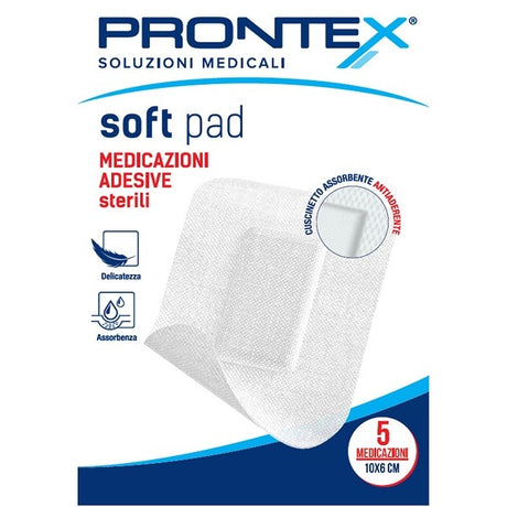 nessuno medicazione adesiva sterile prontex soft pad 10x6 cm 5 pezzi ean 8057018293810
