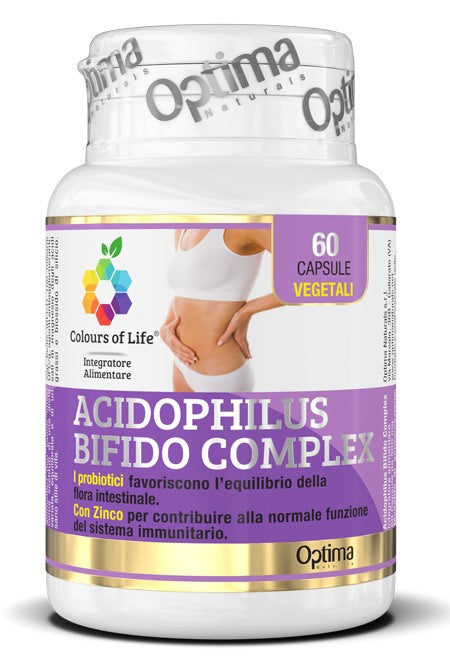 optima naturals colours of life acidophilus bifido complex 60 capsule vegetali 500 mg colours of life ean 8052432433965