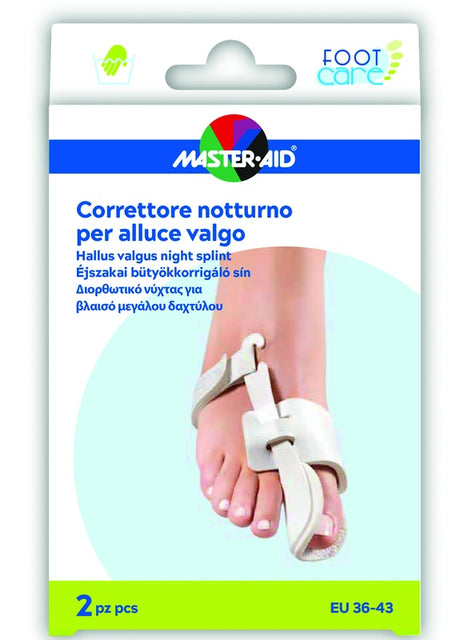 pietrasanta pharma correttore notte alluce valgo master aid footcare 36 43 2 pezzi d10 master aid ean 8032956145247