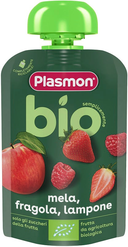 plasmon heinz italia plasmon mela fragola lampone bio pouches 100 g plasmon ean 8001040421888