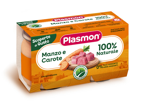 plasmon heinz italia plasmon omogeneizzati manzo carote 2 pezzi da 120 g plasmon ean 8001040201299