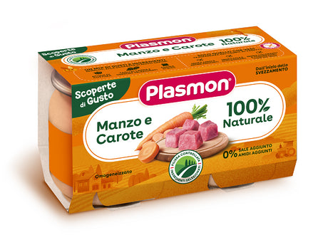 plasmon heinz italia plasmon omogeneizzati manzo carote 2 pezzi da 120 g plasmon ean 8001040201299