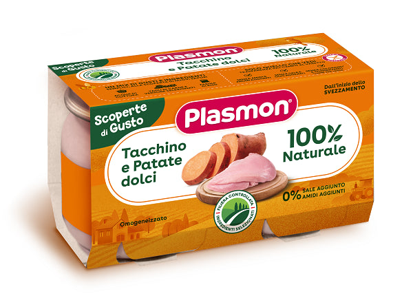 plasmon heinz italia plasmon omogeneizzati tacchino patate dolci 2 pezzi da 120 g plasmon ean 8001040201305