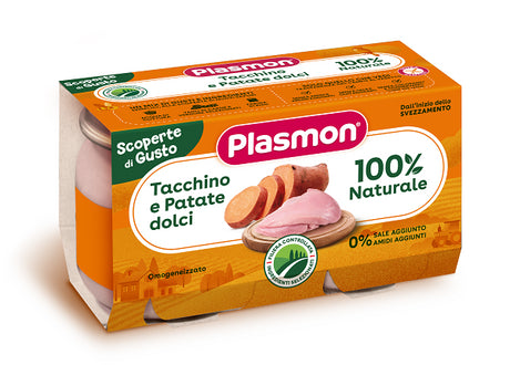 plasmon heinz italia plasmon omogeneizzati tacchino patate dolci 2 pezzi da 120 g plasmon ean 8001040201305