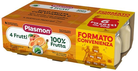 plasmon heinz italia plasmon omogeneizzato 4 frutti 6x80 g plasmon ean 8001040421802