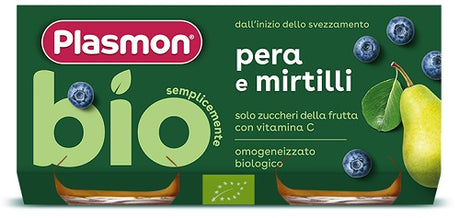 plasmon heinz italia plasmon omogeneizzato bio pera mirtilli 2 vasetti x 80 g plasmon ean 8001040422250