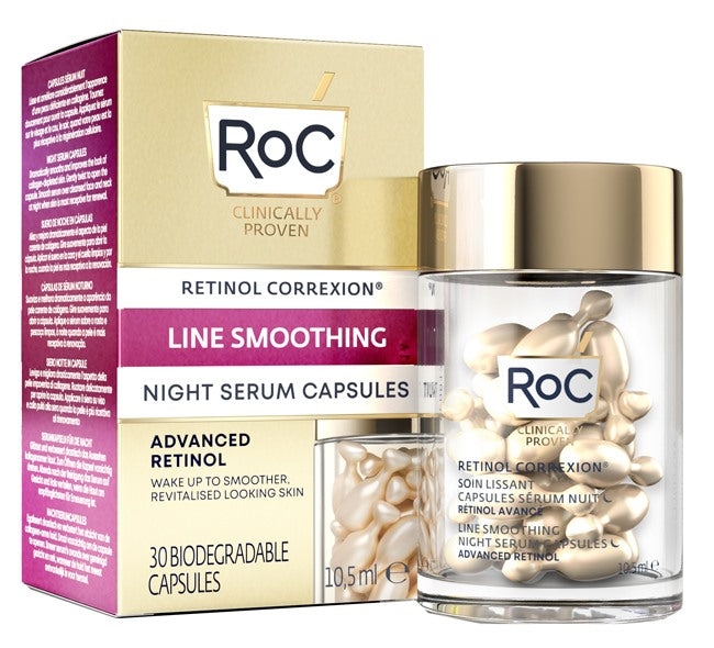 roc opco llc roc retinol correxion line smoothing siero viso notte 30 capsule roc ean 1210000800220