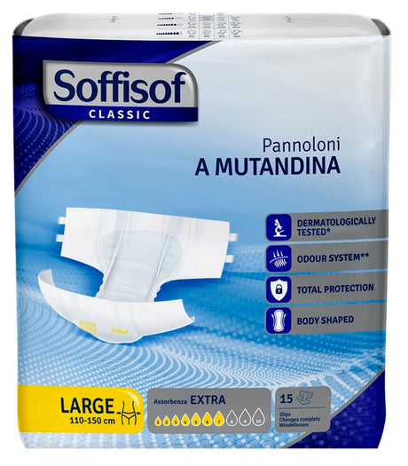 s i l c pannolino mutandina soffisof classic extra l 15 pezzi soffisof ean 8007300011035