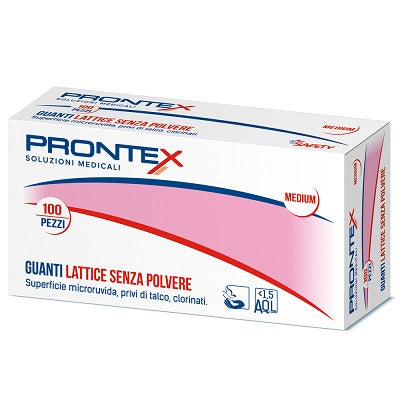 safety prontex guanto in lattice senza polvere medio 100 pezzi prontex