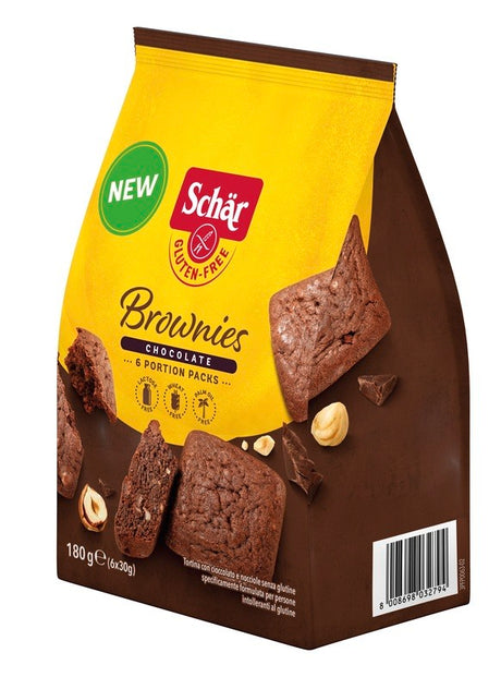 schar uno schar brownies chocolate tortina con cioccolato e nocciole 6 monoporzioni da 30 g schar ean 8008698032794