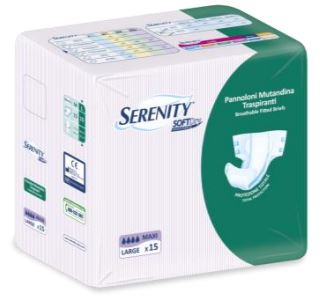 serenity pannolone per incontinenza a mutandina serenity softdry maxi large 15 pezzi serenity ean 8003670229094