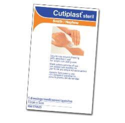 smith nephew medicazione cutiplast steril adesiva supporto in tnt adesivo poliacrilato ipollergenico tampone non aderente 15x38 cm 5 pezzi cutiplast ean 5000223448455