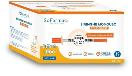 sofarmapiu siringa per insulina 03 ml 30 pezzi sofarmapiu sofarmapiu ean 6970349778875