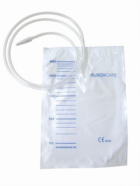 teleflex medical sacca di drenaggio letto per incontinenza 2000ml in pvc con tubo di raccordo 130cm diametro 5x7mm monouso 30 pezzi teleflex medical