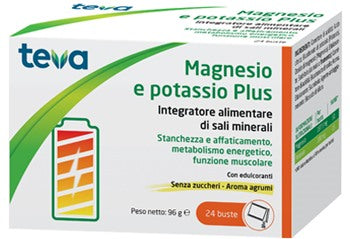 teva italia ch magnesio potassio plus teva 24 bustine senza zuccheri aroma agrumi teva